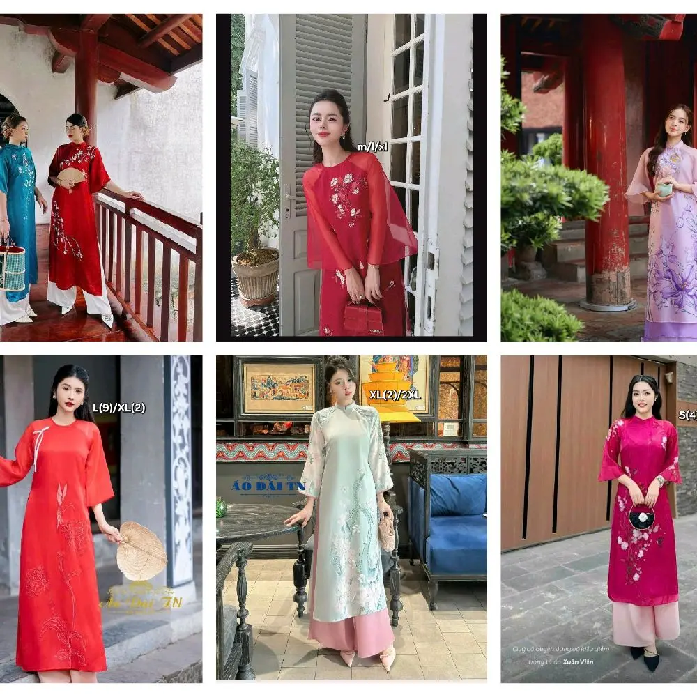 Vietnamese Ao Dai M44 With Pants For Women ( Vietnamese Size) / Áo Dài Cách Tân Truyền Thống Việt Nam/ Girl Ao Dai / Luna Ao Dai