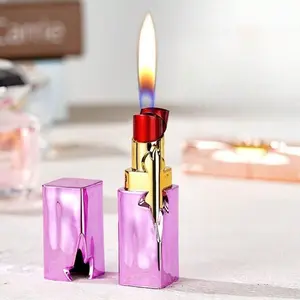 Elegant&Cute Lipstick Lighter(Without Gas) - Windproof Lighter, and Refillable Butane System, Camping Lighter, Multifunctional Lighter, Portable Lighter, Adjustable Flame Size Lighter - Gifts for Her (Butane Gas Not Included)