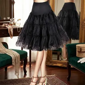 1950s Vintage Knee Length Crinoline Petticoat for Women - Tulle Underskirt for Dresses 50s Retro Clothing Full Swing Skirt Liner Perfect for Vintage Style Party Costume Evening Wear