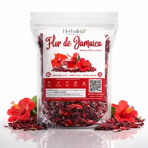 Herbalista Flor de Jamaica 4oz (114g) – Mexican Hibiscus Petals | 100% Natural, Non-GMO, No Additives or Fillers | Premium Dried Jamaica Flowers for Tea, Agua Fresca, Cocktails & Recipes | Product of Mexico