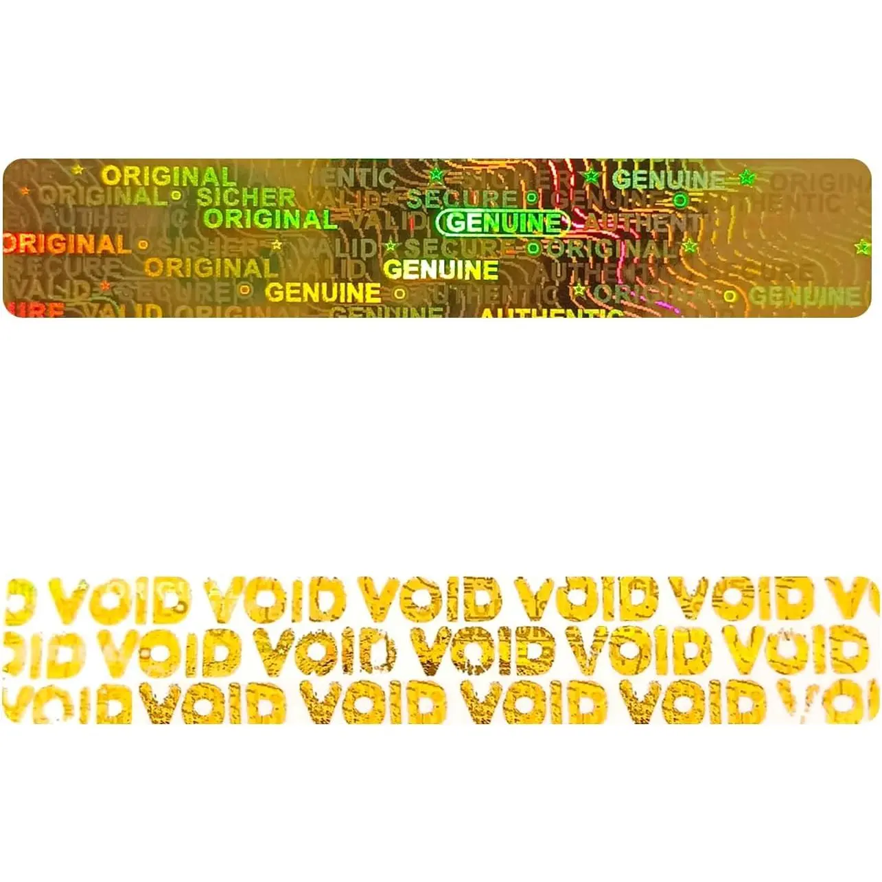 Holographic Tamper-Proof Evident Warranty Void Labels, 2x0.4in High Quality Materials Seal with Individual Serial Numbers, Genuine Authentic Stickers (320 Count), 2X0.4 Inch