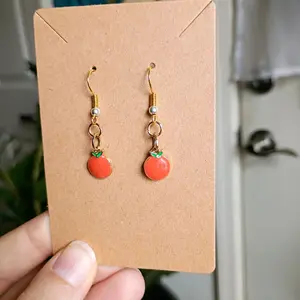 Orange Charm Earrings