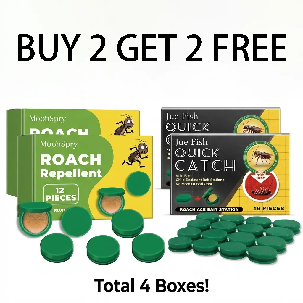 12PCS Indoor Cockroach Killer Gel & Trap Set, Home Pest Control Repellent, Buy 2 Get 2 Free Deal for Cockroach Infestations