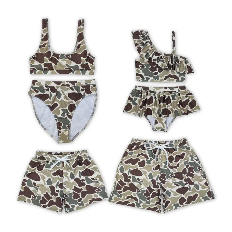Unisex Camo Active Swim Trunks - Water-Resistant, Stylish Adult Sports Clothing for Outdoor Use
