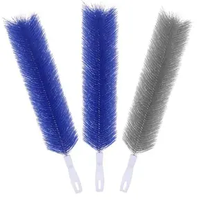 3-Piece Fan Cleaning Brush Set - Bendable Cobweb Duster with Microfiber Washable Head, Reusable Dust Remover for Ceiling Fan Blades, Air Vents