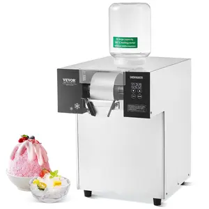 VEVOR Commercial Snowflake Ice Machine, 385LBS/24H Snowflake Ice Maker, Stainless Steel Ice Shaver Machine, Electric Snow Cone Maker, Liquid Cooling System for Rapid Heat Dissipation, Ice Cream