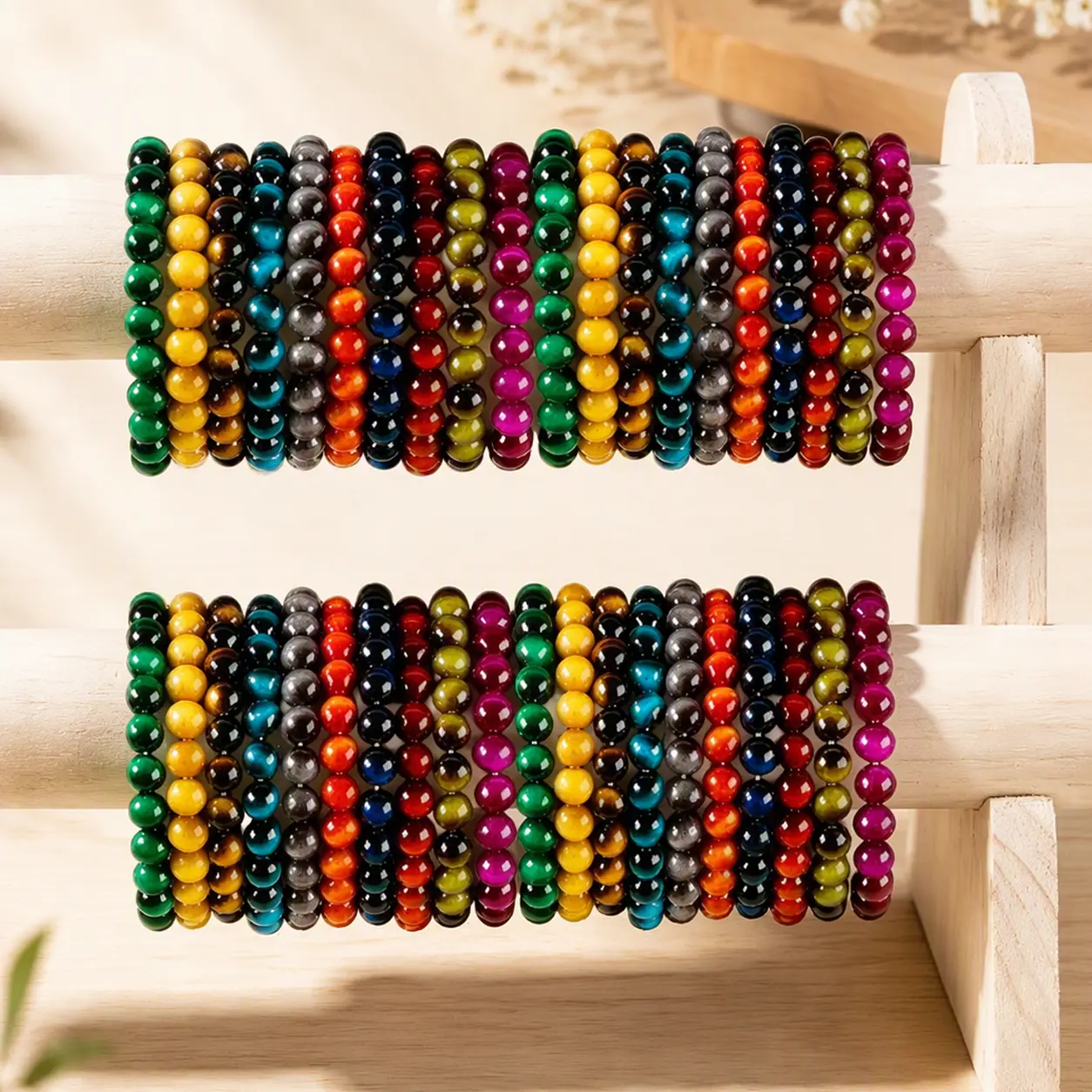 15Pcs Bohemian Beaded Bracelet Mixed Set - Colorful Beads with Unique Meanings, Unisex Bohemian Look, Small Gift for Everyday Wear, Christmas Costume Jewelry