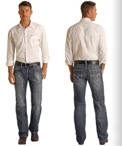 Men's Rock and Roll Denim Pistol Straight Jeans