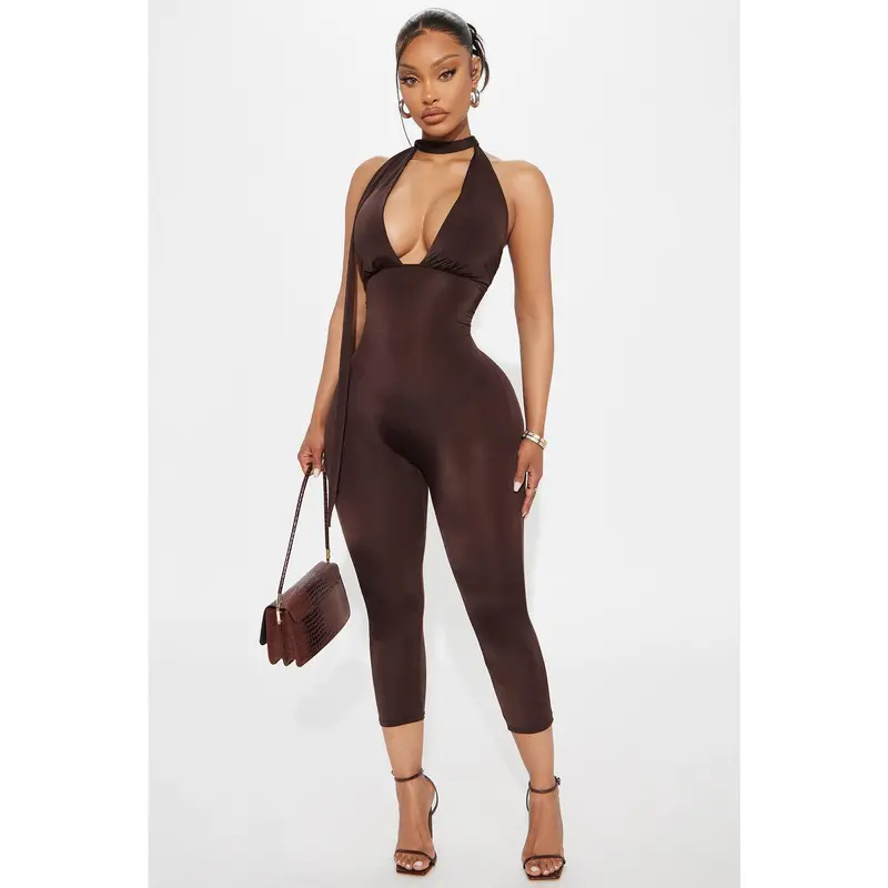 Arlene Capri Jumpsuit - Brown