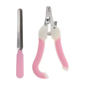VOCOSTE Durable Pet Nail Clippers with File for Dog for Cat 5.51"x3.94" Pink 1 Set