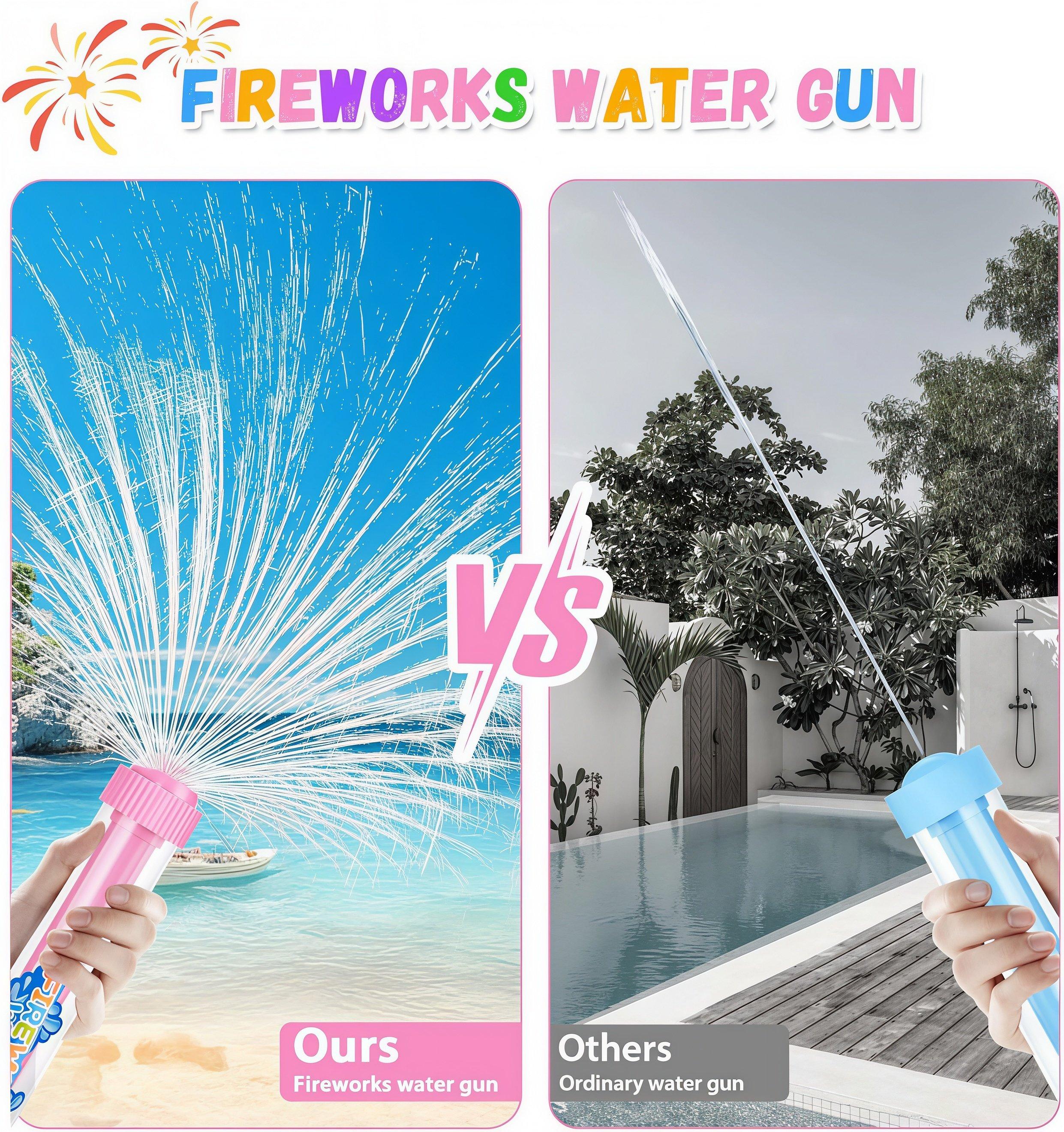 Fireworks Water Gun, Bulk Squirt Water Blaster Guns, Firework Spray Water Soaker Toy Toys for Pool Party Outdoor Summer Water Games