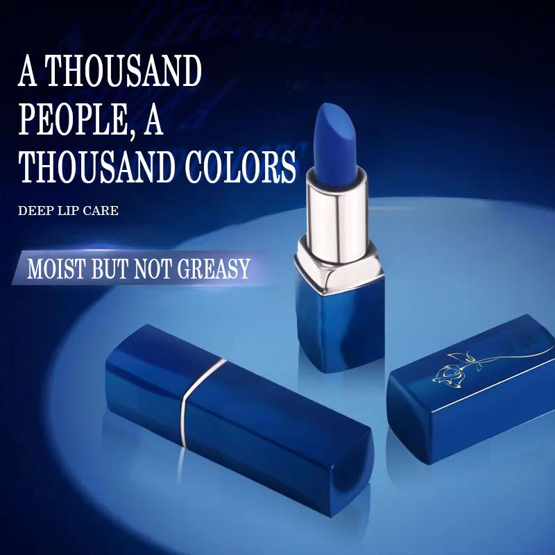 GINBI Blue Enchantress Temperature Changing Lipstick 3.8g - Magical Color Changing Lip Makeup Reacts to Body Temperature PH Value Provides Customized Flush Color Hydrates Smooths Lip Lines Day Night Use Plant Extract Formula