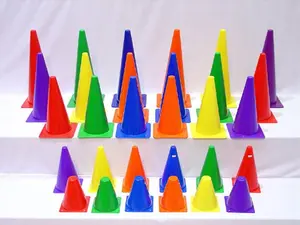 212 MAIN 12-Inch High Visibility Plastic Cones - Set of 6, for Game, Gym, Floor Activities (Sports & Fitness, Lifestyle Hobbies Use)
