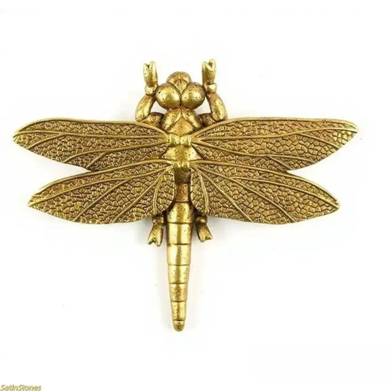 Golden Resin Dragonfly Wall Decor, Modern Home Interior Ornament, Artistic Hangable Wall Sculpture With Exquisite Insect Shape Design, Lightweight Wall Mounted Craft for Living Room Styling And Insect Lover Collection