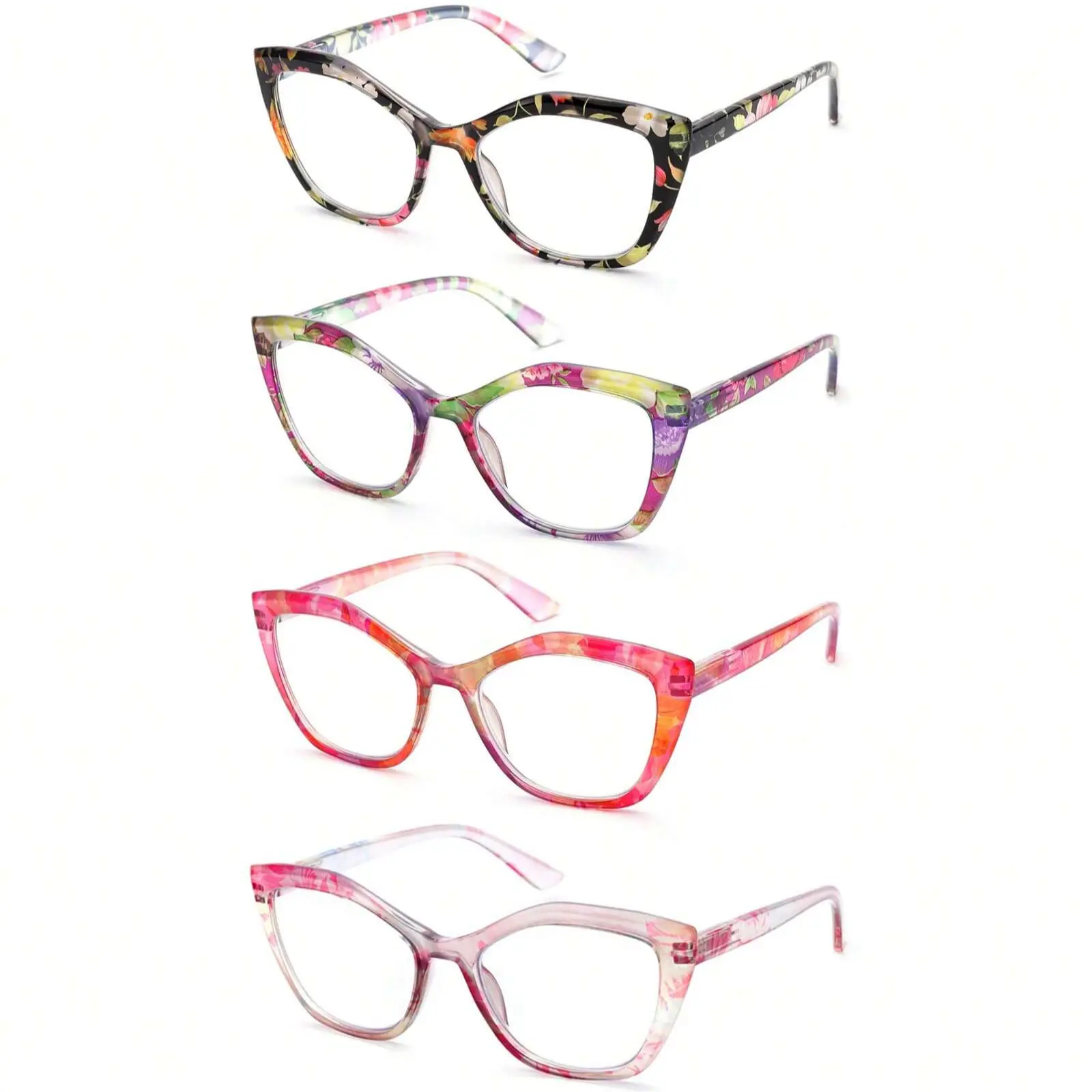 ZOECENT Women's Reading Glasses Blue Light Blocking Cat-Eye Frames Comfortable Spring Hinges Reader Glasse Multi-pack