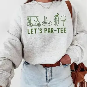 Let's Par-Tee Sweatshirt, Funny Golf Sweater, Golfing Party Apparel, Golf Lover Gift, Golf Bachelorette Party Crewneck, Cute Golf Mom sweater