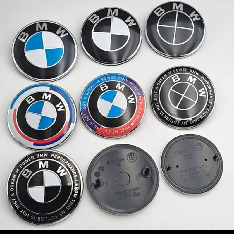 BMW 50th Anniversary Classic Badge-Style Hood & Trunk Automobile Emblems - 74mm, 82mm Precision-Crafted Vinyl Stickers for Cars, Car Vehicle Decoration Accessories for BMW Enthusiasts, Sticker For Cars