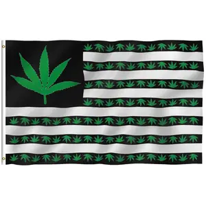USA Polyester Flag - Vivid Color and Fade proof - Canvas Header and Double Stitched - US Leaves Flags with Brass Grommets 3 X 5 Ft