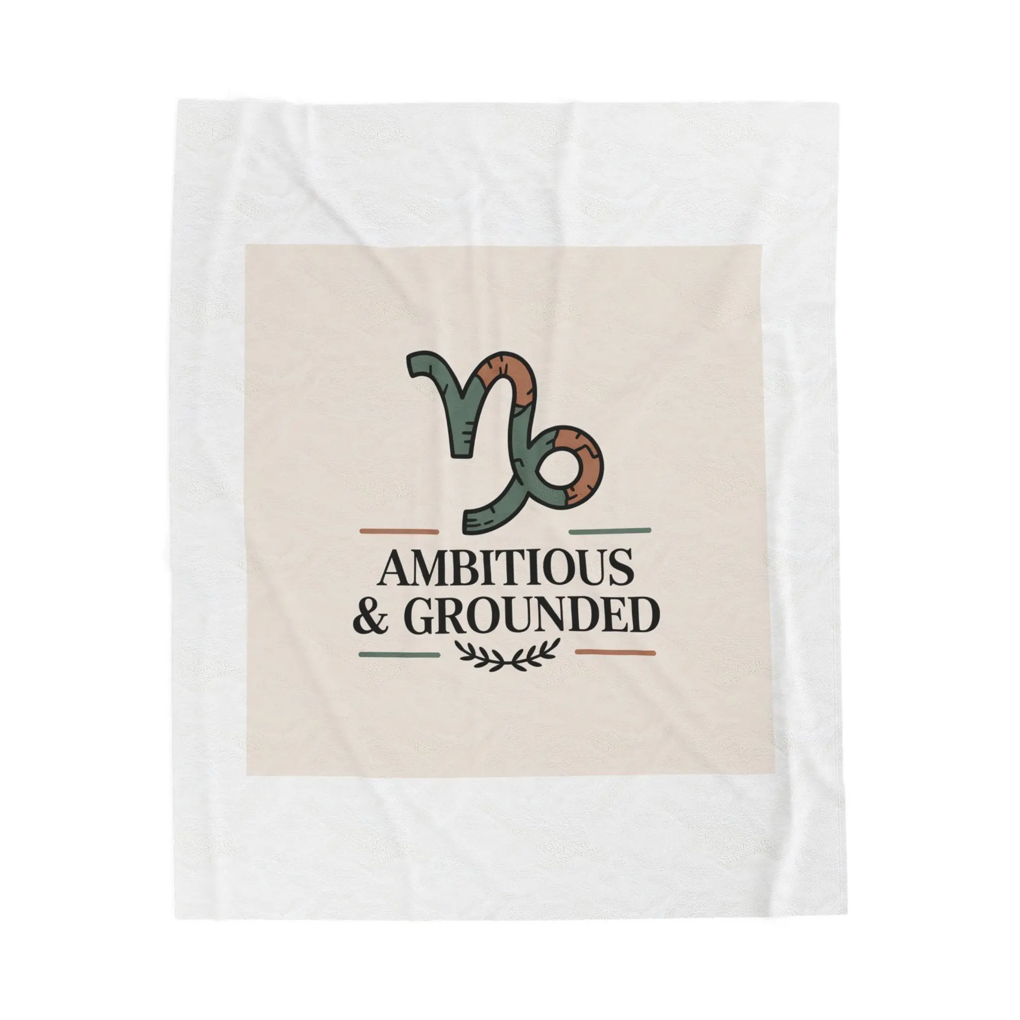 Capricorn Ambitious & Grounded Velveteen Plush Blanket | Zodiac Horoscope Decor
