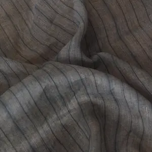 Color-Weaved Fabric, Lightweight Sheer Durable Chiffon Ribbon, Gradient Linen Stripes, Ideal for Dresses & Crafts, Sold Per Yard