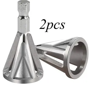 2pcs New Chamfering Tools, Chuck Drill Bit Tool for Metal Deburring and External Chamfering, Grinding Angle Trimming, suitable for various chuck electric drills.