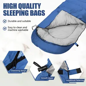 sleeping Bag 3-4 Seasons (Summer, Spring, Fall, Winter) Warm & Cool Weather, Seasonal Outdoor Camping Portable Sleeping Bag, Adult Envelope Style Thickened Warm Sleep Bag, Ideal for Travel and Hiking, Warm Camping Hiking Outdoor Travel Hunting