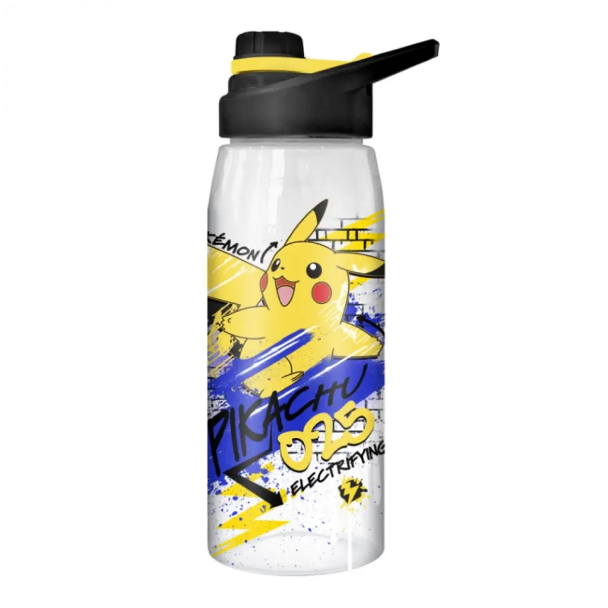 28oz Pikachu Anime Decal Colored Plastic Water Bottle - Durable Solid Default Kitchenware Drinkware, Portable Travel-Friendly Screw Lid Print Reusable Washable Container, Waterbottle, Colored Plastic Water Bottles