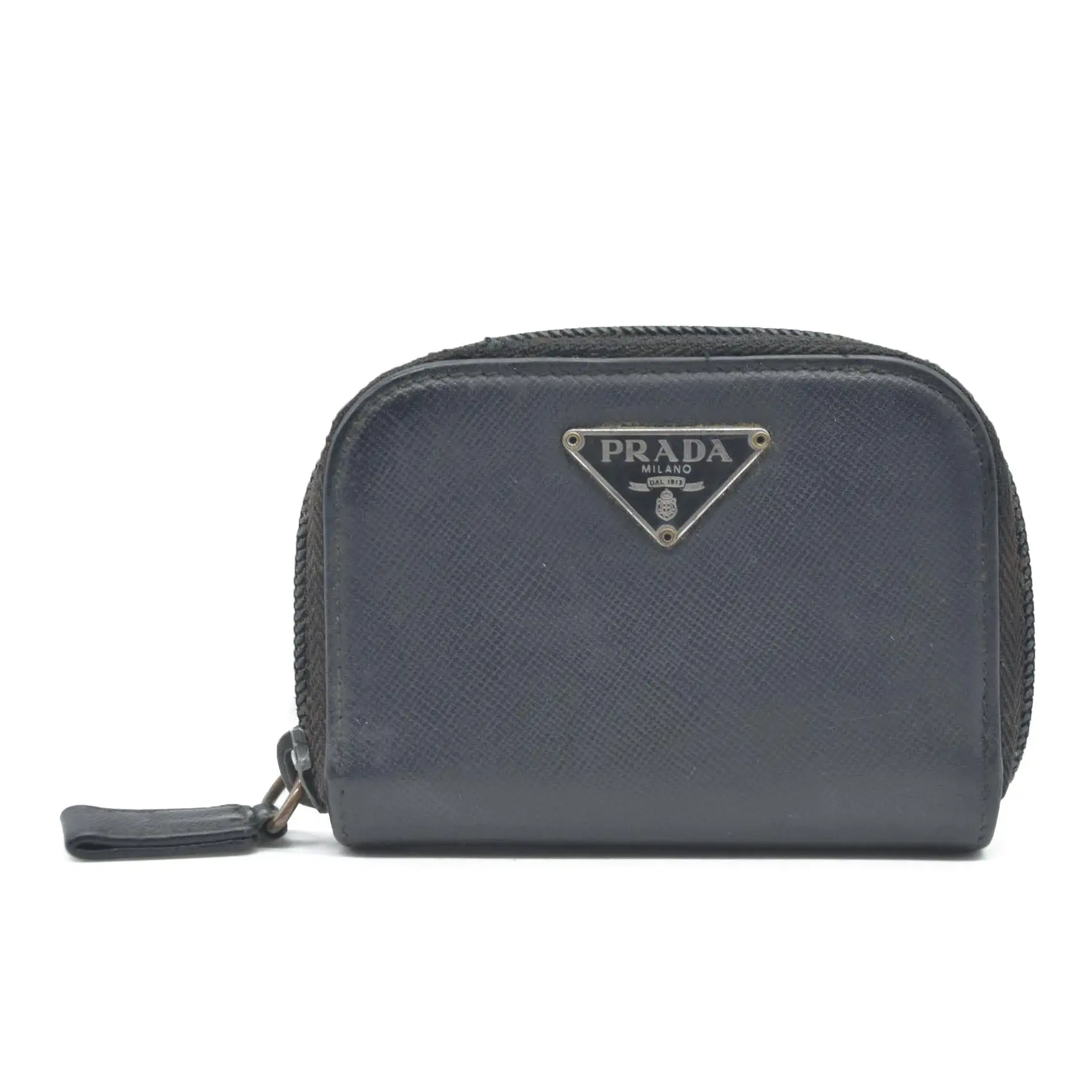 Pre-owned PRADA leather Small Leather Goods Saffiano Lux Compact Wallet