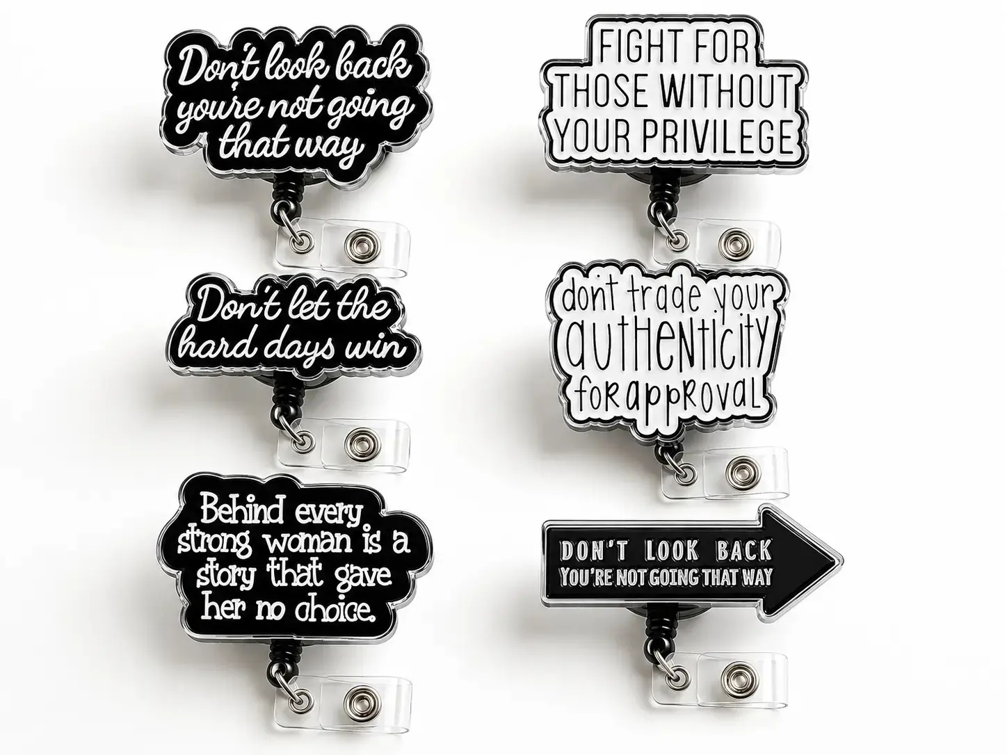 Motivation Quotes Acrylic Badge Reel, Motivational Saying Retractable Badge Reel, Nurse and Teacher Accessory, Teacher Gift, Nursing Gift
