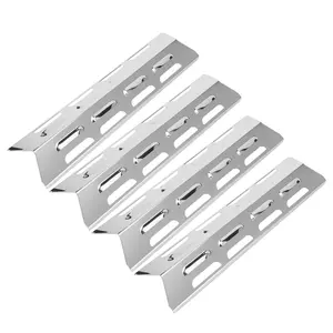 4 Pieces Stainless Steel Heat Plate Shield Universal Heat Tent for Burner Cover Flame Tamers Replacement for Gas Grill