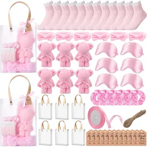 48pcs Shower Favors & Spa Gift Set for Guests - Gender Neutral & Bridal Party Showers - Plastic/ Towels, Socks, Hairbands, Combs, Eye Masks, Cards & Game Prizes  kid baby teen girls gifts favors party care package for St. Patrick's Day