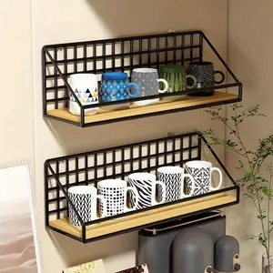 1 wall-mounted storage basket shelf | Multi-functional space-saving wall storage rack, suitable for decoration in bedrooms, kitchens, and bathrooms