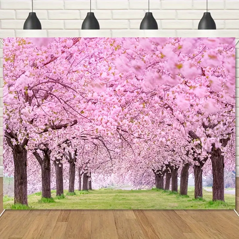Tapestry, Polyester Blacklight Tapestry, Cherry Blossom Tree, Wall Hanging For Living Room Bedroom Office, Home Decor Room Decor Party Decor