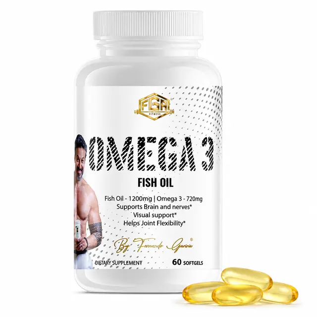 Omega 3 Fish Oil 1300mg Softgels - High EPA & DHA - Heart, Brain & Joint Support - 60 Count - FGAFITNESS, Fitness, Vitamin, High Potency