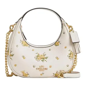 COACH Carmen 20 Leather Crossbody Bag with Detachable Chain Strap in White for Women