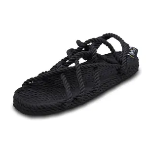 JC With Sole Black with Black Sole Adjustable Lightweight Non-Slip Comfortable Minimalist Summer Casual Sandals