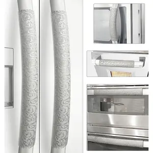 Refrigerator Door Handle Covers, Set of 6, Non-Slip Appliance Handle Covers, Washable Fridge Handle Covers, Keep Your Kitchen Clean, Microwave Oven Dishwasher Handle Protector(Gray,  )