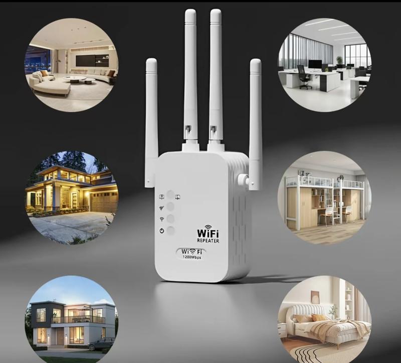 Dual Band WiFi Signal Booster Repeater 2.4GHz & 5GHz for Enhanced Network Coverage and Stability Easy Install Home & Office Use