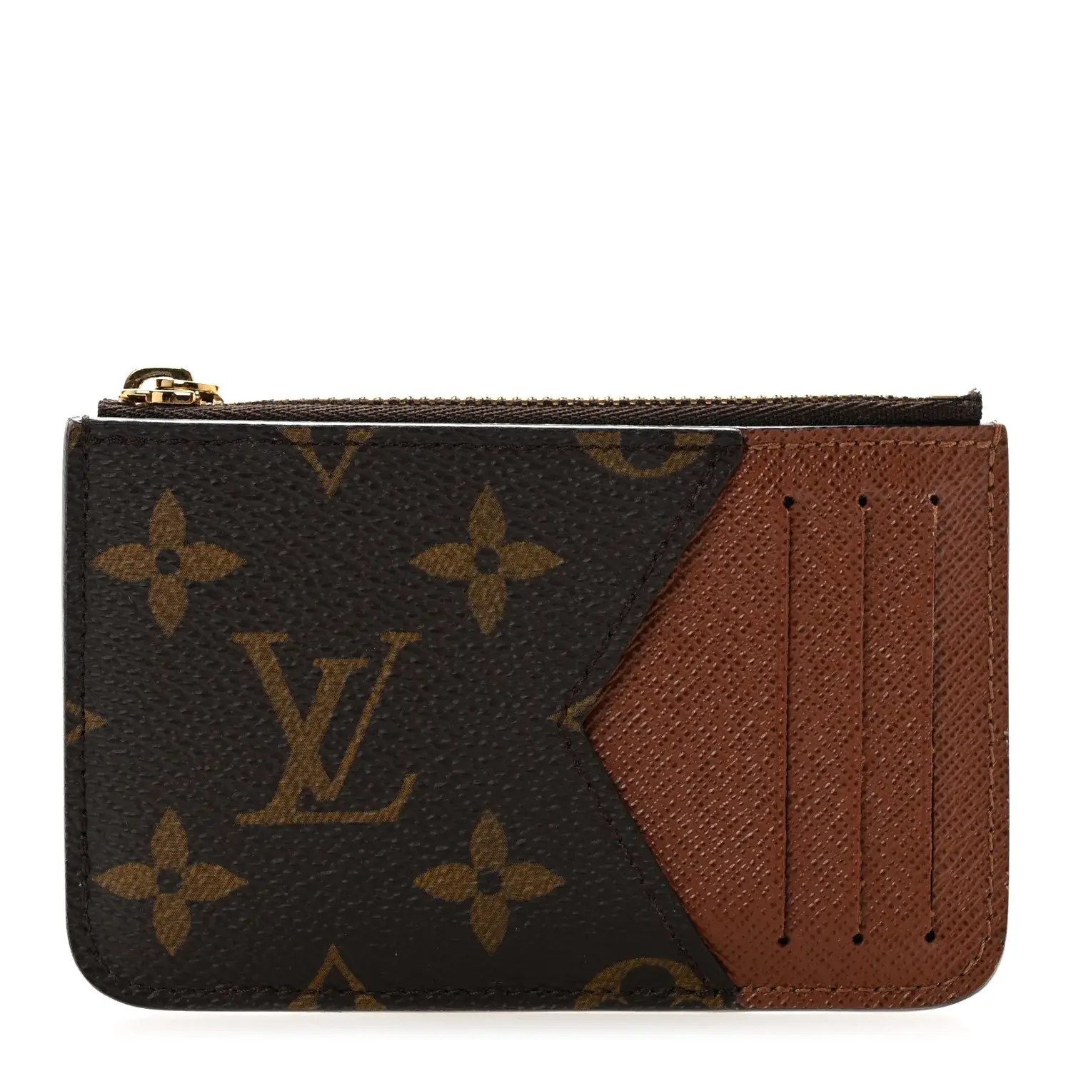 Pre-owned Louis Vuitton Leather Small Leather Goods Monogram Zipped Romy Card Holder