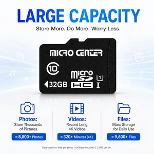 Micro SD Card 32GB 1 Pack , Memory Card for Older Camera, Phone, PDA, 3D Printer  - Suitable for Laptop,Black
