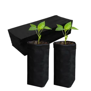 50pcs Deep Nursery Grow Bags, Breathable Planting Container, Non-Woven Plants Pots Container, Ideal for Deep Rooted Plants, Vegetables, Flowers, Seedlings, Trees