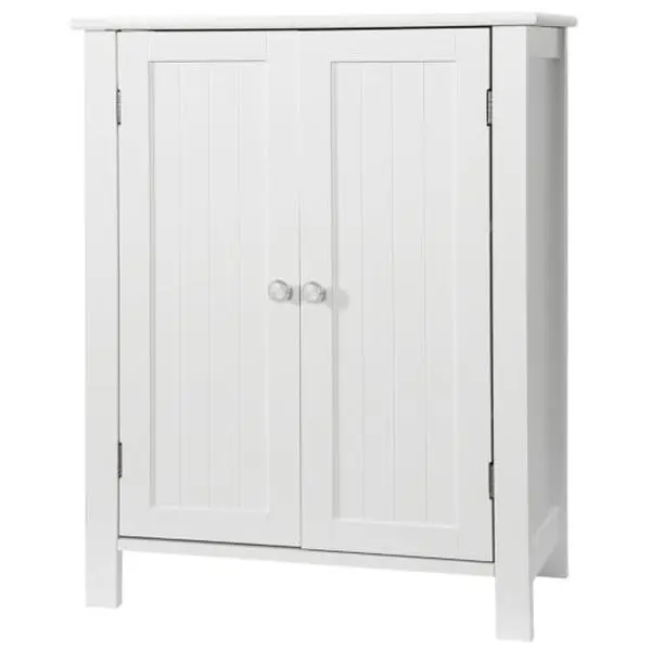JupiterForce Freestanding Storage Cabinet - 2-Door Waterproof MDF Wood Floor Cabinet for Indoor Bathroom Toiletries Storage Furniture, Two-Door Floor Cabinets