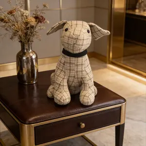 Cute Plaid Dog Door Stopper Home Decor, Safety and Aesthetic, Perfect Gift, Adorable Guardian for Your Home