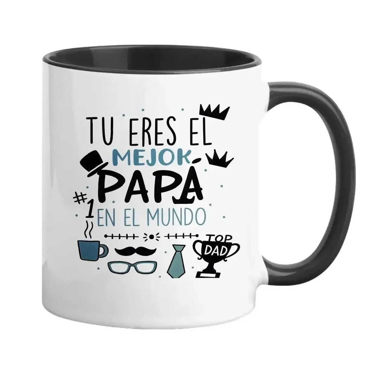 Papá Ultimate Ceramic Mug for Fathers Day, Featuring Mustache Graphic and Top Dad, Papá Coffee Cup for Latino Fathers