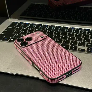 Phone case: Acrylic Glitter Case for iPhone 17 16 15 14 13 Pro Max, Sparkling Rhinestones Creative Protective Cover, Anti-Scratch Shockproof Design Also Compatible with iPhone 16/ 15/ 14 Pro, Fashion Feminine Phone Case