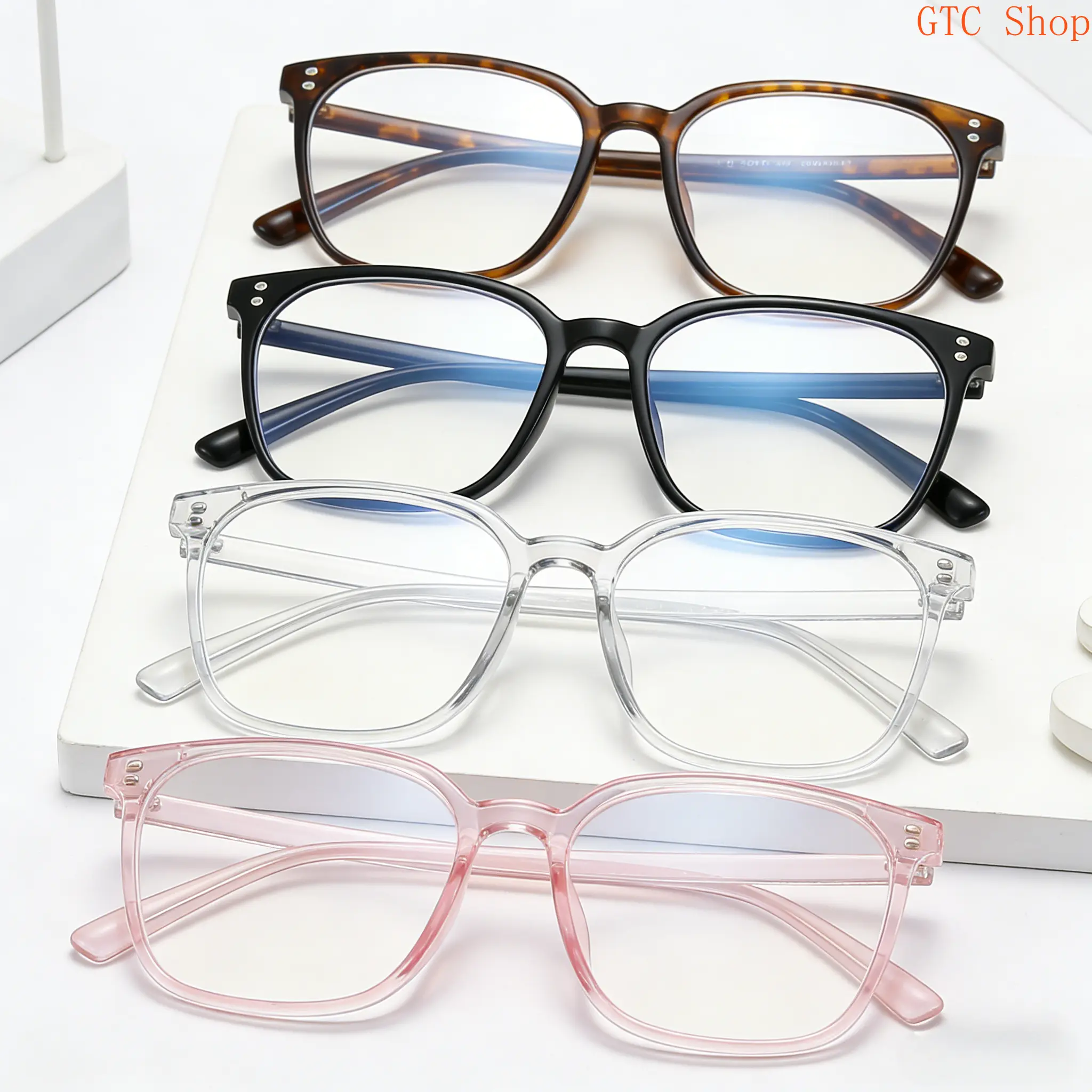 Women's 4-Pack Blue Light Glasses - Stylish Trendy Eyewear, Leopard Print Eyeglasses Frames, Face-Slimming Design, Accessories for Women, Sports Eyewear for Screen Use & Daily No-Makeup Wear Frameglasses summerwins