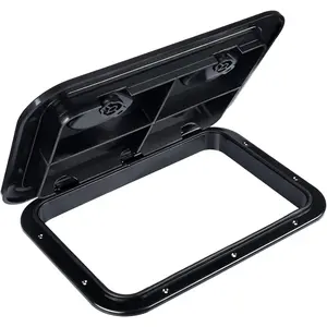 Marine Deck Access Hatch 17.3"*12.4 Black Rectangle Boat Hatch & Lid,Boat Deck Hatch Lids