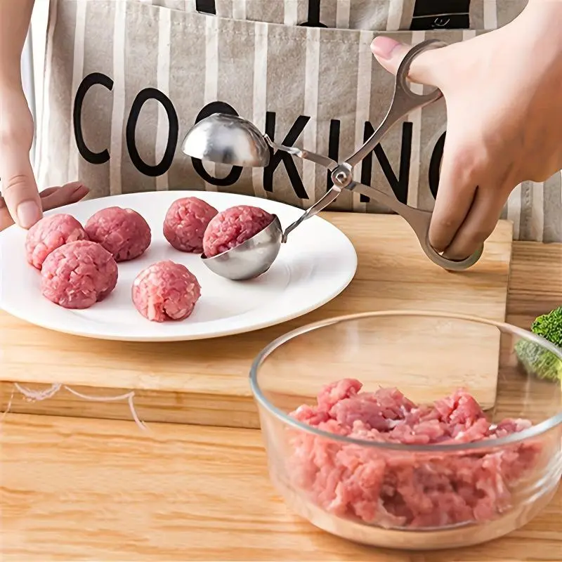 1pc Stainless Steel Meatball Maker Utensil - Easy-to-Use, Non-Stick, Sturdy Kitchen Gadget for Perfect Meatballs & Other Dishes, Utensils