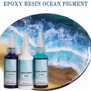 1set  new ocean white and deep sea blue light sea blue epoxy resin pigment - used for creating 3D art creations, resin coasters - very suitable for art resin projects and DIY wave ocean crafts, jewelry casting tools 50ml 1.76oz per bottle