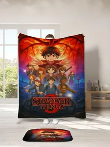 Soft Flannel Blanket, Warm and Comfortable, Iconic Characters and Demogorgon Art, Ideal Gift for Fans, Adult Children Holiday Birthday Party